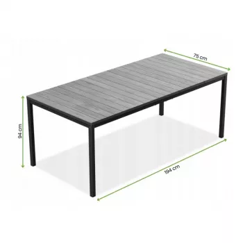 KETER puutarhapöytä Deco Porto Nova 200 saarnen sävy/musta