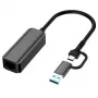 EXTRA DIGITAL sovitin USB 3.0 A/ USB-C - RJ45, 1000Mbps, 0,15m