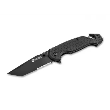 Dönges Basic Tactical -taittoveitsi 01DG003 musta ruostumaton teräs Drop Point Combination Edge