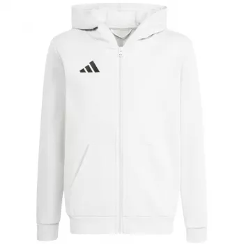adidas Entrada 26 Full Zip -huppari lasten collegepaita valkoinen KH1783 164cm
