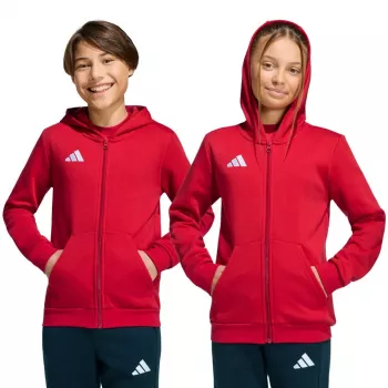 adidas Entrada 26 Full Zip -huppari lasten collegepaita punainen KH1781 116cm