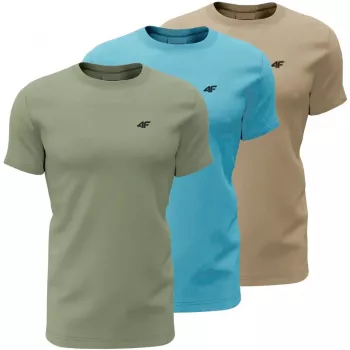 Miesten t-paita 4F M4481 3 kpl:n pakkaus vihreä, sininen, beige 4FWSS26TTSHM4481 90S 5XL