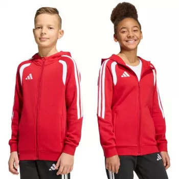 Lasten huppari adidas Tiro 26 League Sweat Full Zip -huppari punainen KF9101 164 cm