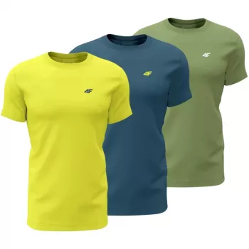 Miesten t-paita 4F M4217 3 kpl:n pakkaus keltainen, sininen, vihreä 4FWSS26TTSHM4217 90S XL