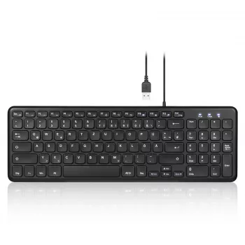 Perixx PERIBOARD-213 DE B langallinen USB-näppäimistö, saksalainen asettelu (QWERTZ), saksimekanismi, musta