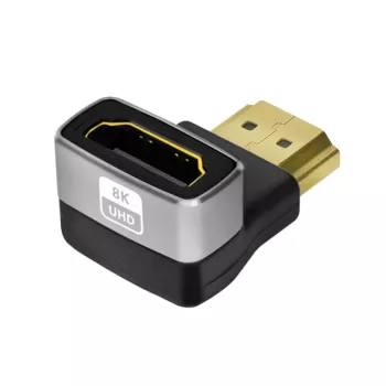 LogiLink AH0005A 8K HDMI -sovitin 90° uros - naaras 48 Gbps musta