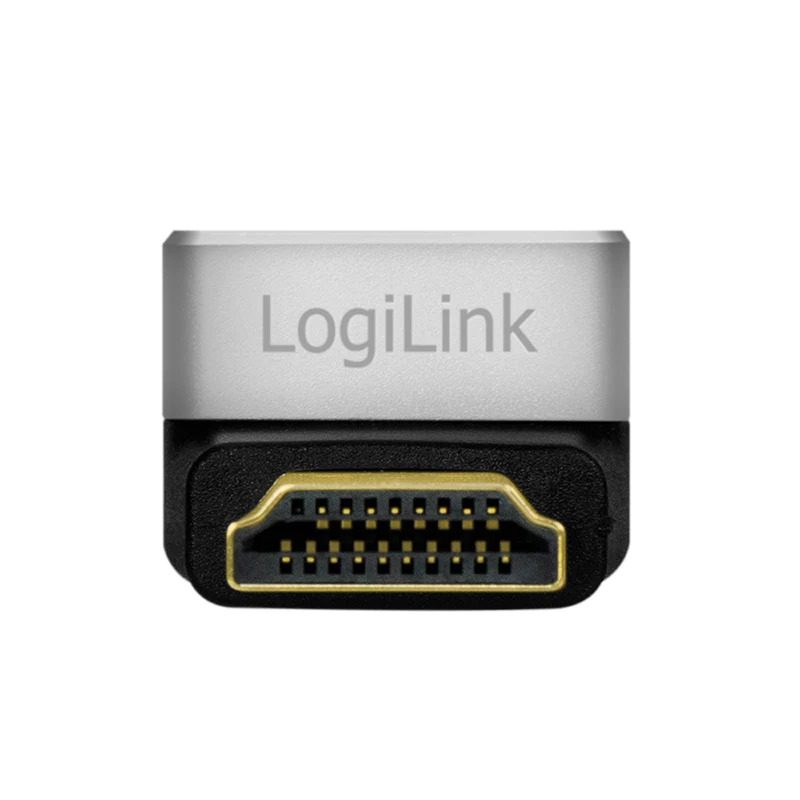 LogiLink AH0005A 8K HDMI -sovitin 90° uros - naaras 48 Gbps musta