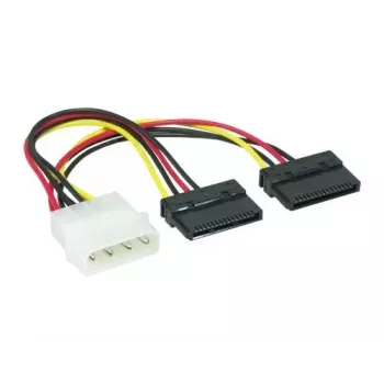 EXSYS SATA-virta-Y-kaapeli 4-pin Molex 2x 15-pin SATA, 15 cm EX-K3611
