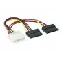 EXSYS SATA-virta-Y-kaapeli 4-pin Molex 2x 15-pin SATA, 15 cm EX-K3611