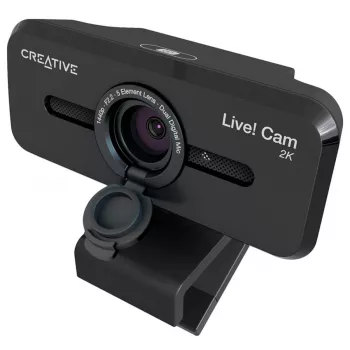 Creative Live! Cam Sync V3 2K QHD -verkkokamera kahdella mikrofonilla ja tietosuojasalvalla, musta