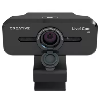 Creative Live! Cam Sync V3 2K QHD -verkkokamera kahdella mikrofonilla ja tietosuojasalvalla, musta