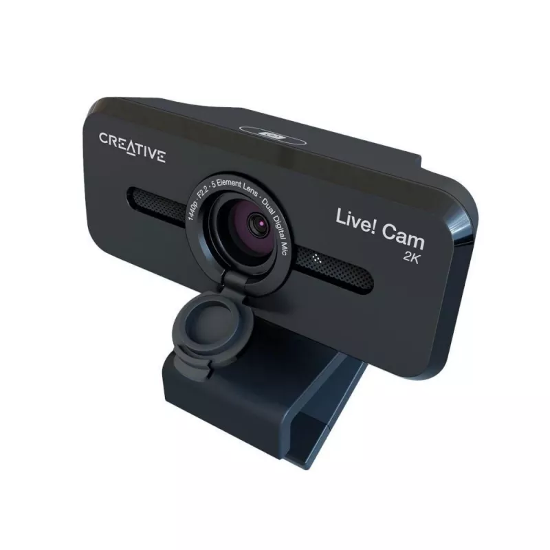 Creative Live! Cam Sync V3 2K QHD -verkkokamera kahdella mikrofonilla ja tietosuojasalvalla, musta