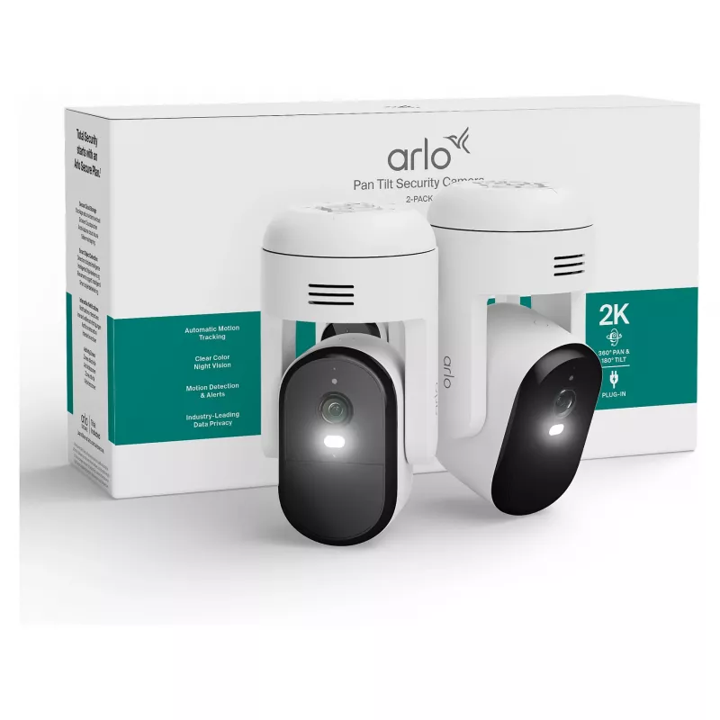 Arlo Essential 3 2K PTZ-valvontakamera (2 kpl:n pakkaus, valkoinen)