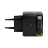 EFB Elektronik G352CE 35W GaN USB-C -seinälaturi, sisäänvedettävä 0,7 m kaapeli, PD3.0 & QC3.0, musta