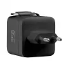 EFB Elektronik G352CE 35W GaN USB-C -seinälaturi, sisäänvedettävä 0,7 m kaapeli, PD3.0 & QC3.0, musta