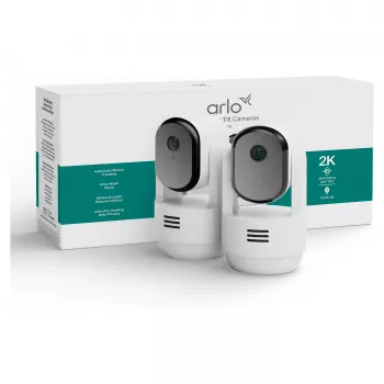 Arlo Essential 3 2K Pan-Tilt-Zoom -sisävalvontakamera (2 kpl:n pakkaus, valkoinen)