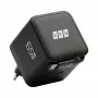 EFB Elektronik G652CE 65W GaN USB-C PD 3.0 -seinälaturi, sisäänvedettävä kaapeli, musta
