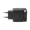 EFB Elektronik G652CE 65W GaN USB-C PD 3.0 -seinälaturi, sisäänvedettävä kaapeli, musta