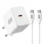 EFB Elektronik G301CE 30W USB-C GaN -laturisarja, 2 m USB-C-kaapeli, valkoinen