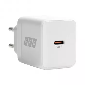 EFB Elektronik G301CE 30W USB-C GaN -laturisarja, 2 m USB-C-kaapeli, valkoinen
