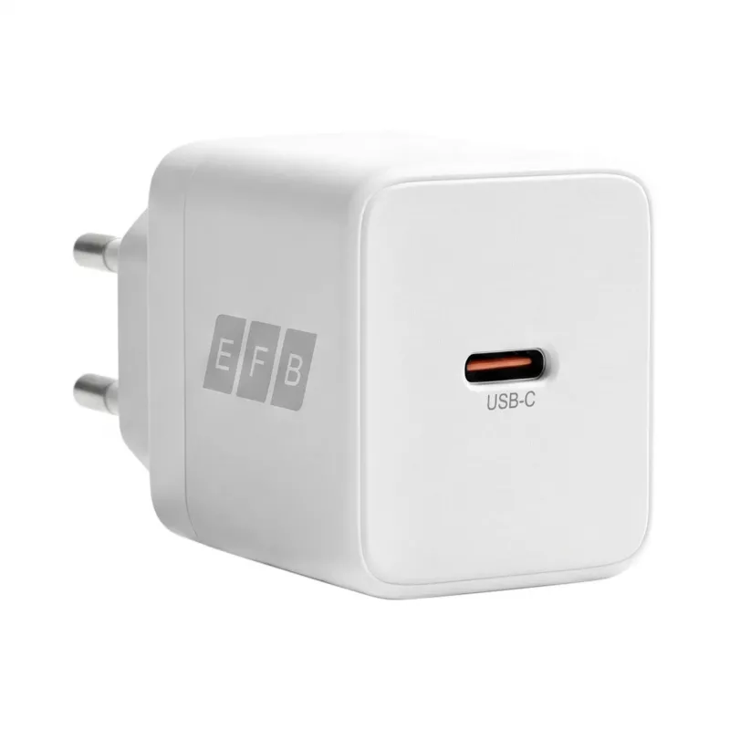 EFB Elektronik G301CE 30W USB-C GaN -laturisarja, 2 m USB-C-kaapeli, valkoinen