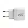 EFB Elektronik G301A1CE 30W GaN USB-C PD3.0 + USB-A QC3.0 -seinälaturisarja, 2 m USB-C-kaapeli, valkoinen