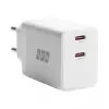 EFB Elektronik G452CE 45W Dual USB-C GaN -seinälaturisarja, 2 m USB-C-kaapeli, valkoinen