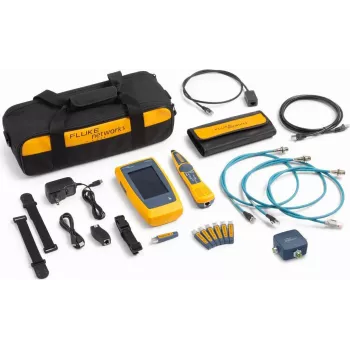 Fluke Networks LinkIQ Duo Industrial Ethernet kaapeli- ja verkkotestersarja M12-adaptereilla, PoE, jopa 10 Gb/s, Li-Ion, CAT 3-8 6029135