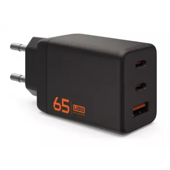 UAG SRGE 65W GaN -seinälaturi - 2x USB-C, 1x USB-A, musta