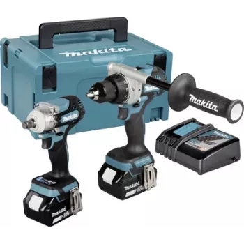 Makita DLX2588GJ 18V LXT harjaton 2-osainen yhdistelmäsarja sis. DDF485 porakone-ruuvinväännin, DTD153 iskuruuvinväännin, 2x 5,0Ah akut, pikalaturi ja MAKPAC-laukku