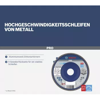 Bosch X571 Best for Metal -laikkahiomalaikka 125 mm P80 zirkonkorundi 2608607338
