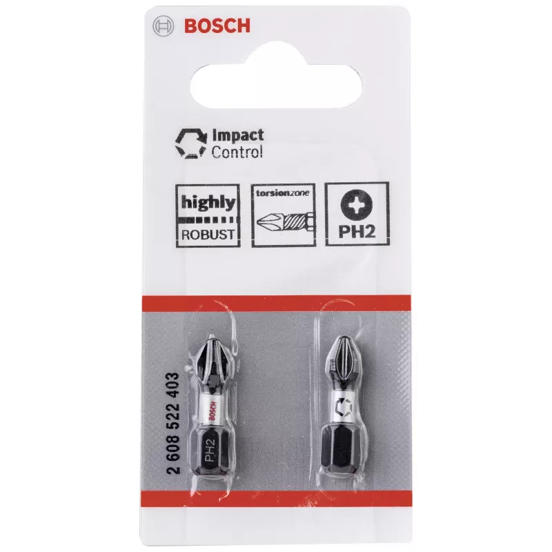 Bosch Impact Control 2608522403 Phillips PH2 kärkisarja, 2 kpl, 25 mm