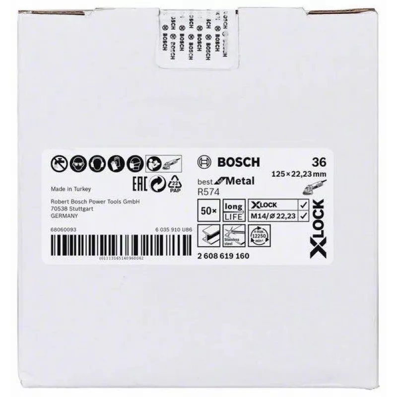 Bosch Best for Metal R574 kuitulaikka 125 mm X-LOCK karkeus 36 2608619160