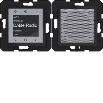 HAGER WAN6110BG Radio Touch UP DAB+ Bluetooth-kaiutin uppoasennus kiiltävä musta