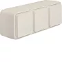Hager WNC143B pinta-asennettava kolmoispistorasia Schuko, vaakasuora, polarvalkoinen