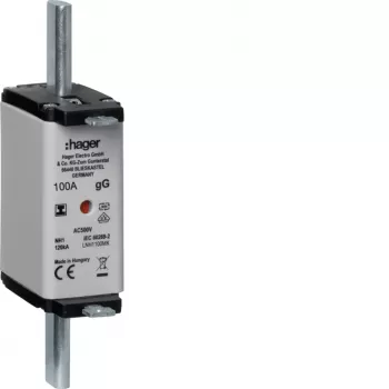 HAGER LNH1100MK NH1C 100A 500V gG sulakevaraosia yläosan ilmaisimella, ei erotettava