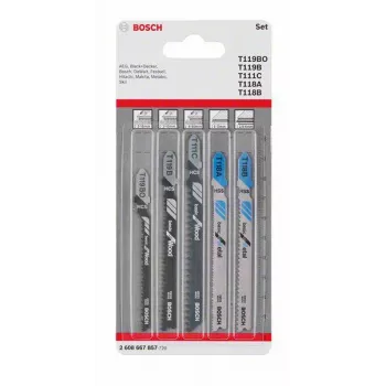 Bosch Accessories 2608667857 pistosahanteräsarja puu ja metalli Basic, 5-osainen, T-varsi
