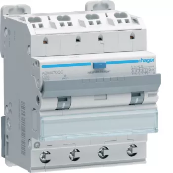 Hager ADM470QC vikavirtasuojakytkin 4P 6kA C20 30mA tyyppi A Quick Connect