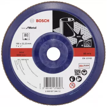 Bosch X571 Best for Metal lamellilaikka 180 mm, P40, zirkonikorundi, 22,23 mm reikä 2608607344