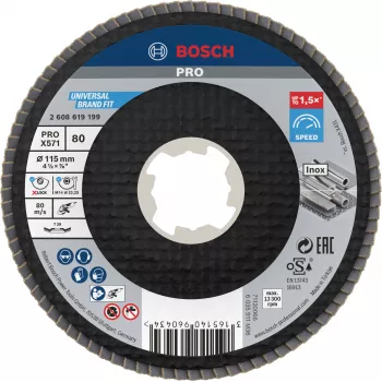 Bosch Accessories 2608619199 X-LOCK lamellilaikka 115 mm karkeus 80 zirkonkorundi kartiomainen tyyppi 29 metallille, 1 kpl