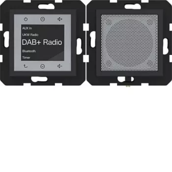 HAGER WAN6110BM Radio Touch UP DAB+ Bluetooth-kaiutin, uppoasennettava, musta
