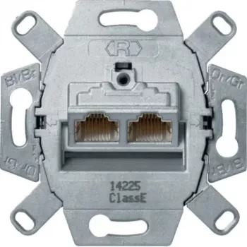 Hager WDF410866 UAE liitäntärasia 8/8-napainen suojattu Cat.6A RJ45 datapistorasia