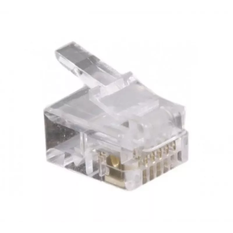 Exertis Connect RJ12 modulaariliitin lattakaapelille, suojaamaton, 6P6C, 10 kpl:n pakkaus (920630)