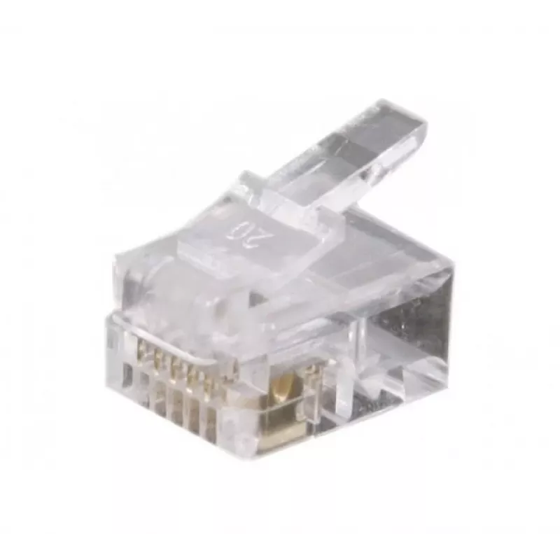 Exertis Connect RJ12 modulaariliitin lattakaapelille, suojaamaton, 6P6C, 10 kpl:n pakkaus (920630)