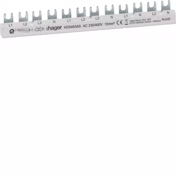 HAGER KDS463AS 3-vaiheinen 63A 12-moduulin QuickBusbar-virtakisko