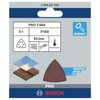 Bosch 2608621688 delta-hiomapaperi karkeus 180, 93 mm, 5 kpl