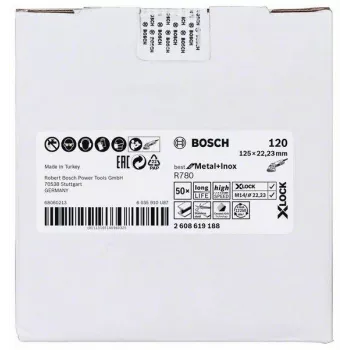 Bosch Best for Metal+Inox R780 pintahuopa, 125 mm, X-LOCK, karkeus 120 2608619188