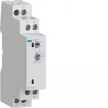 Hager EZF100 monitoimiaikarele, 230V AC, 8 toimintoa, 0,1s-10h, 1 CO kosketin, DIN-kisko