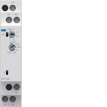 Hager EZF100 monitoimiaikarele, 230V AC, 8 toimintoa, 0,1s-10h, 1 CO kosketin, DIN-kisko