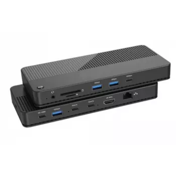 EXERTIS CONNECT KVM-kytkin telakointiasemalla, HDMI 4K Ultra HD, LAN, 4-porttinen USB-keskitin, ääni, kortinlukija (061110)